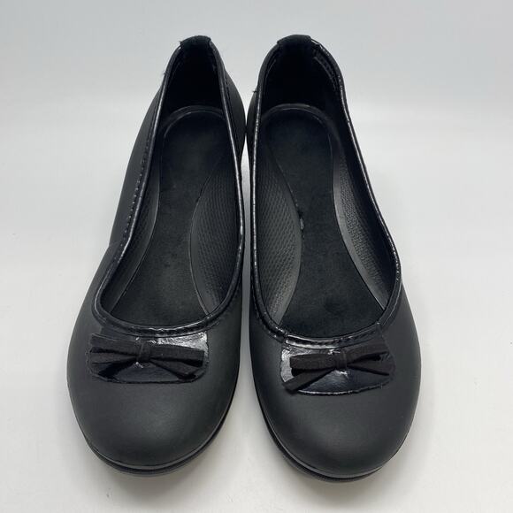 Crocs LYDIA Black Pumps 3" Wedge Heel Women's US 8 Platform Shoes Accent Bow - Picture 3 of 11